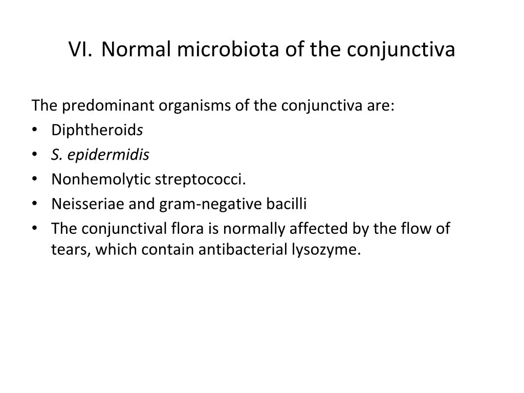 vi normal microbiota of the conjunctiva