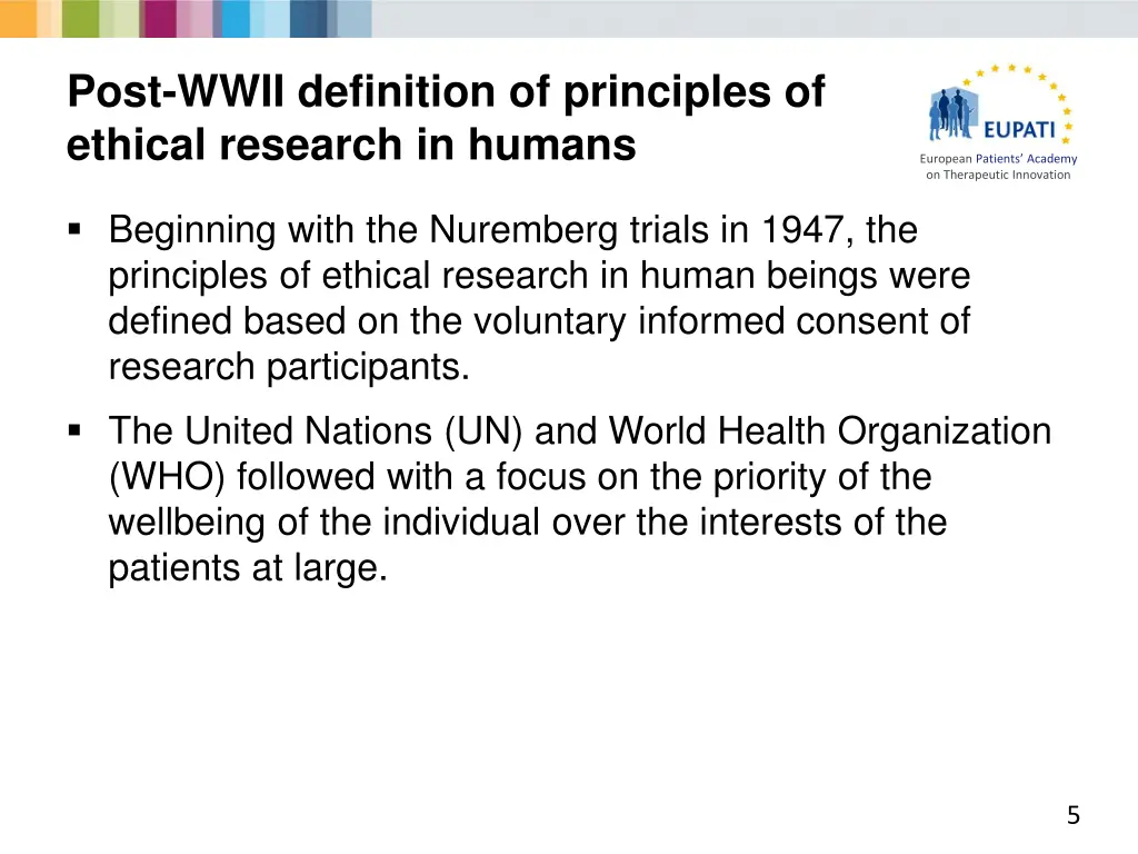 post wwii definition of principles of ethical