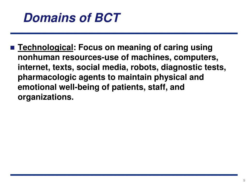 domains of bct 2