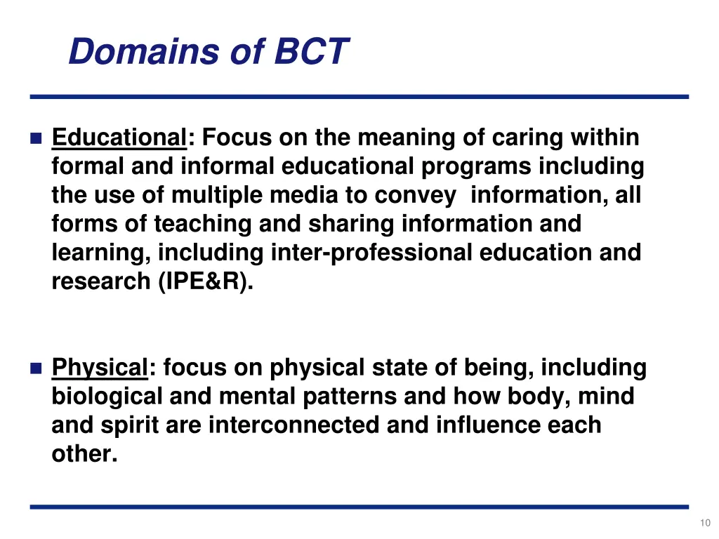 domains of bct 3