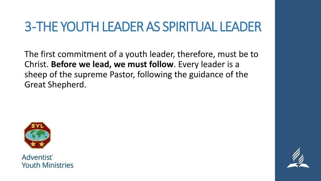 3 3 the youth leader as spiritual leader