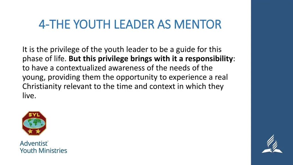 4 4 the youth leader as mentor the youth leader