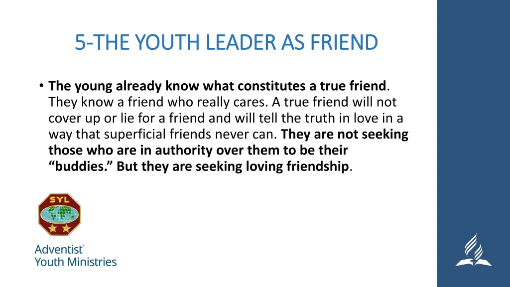 5 5 the youth leader as friend the youth leader 1