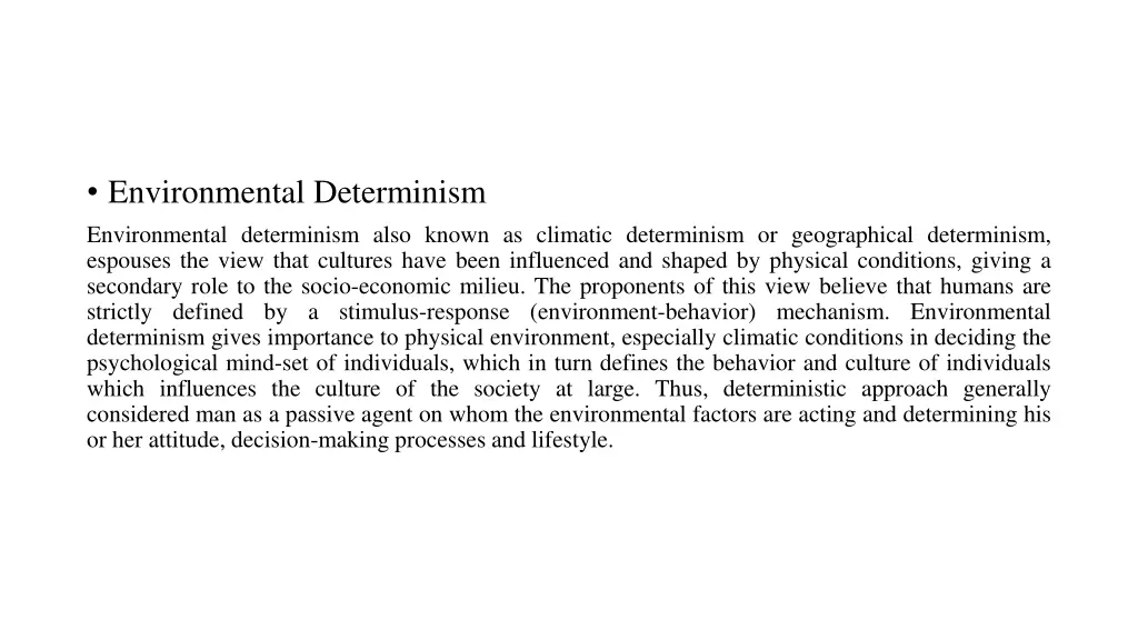 environmental determinism environmental