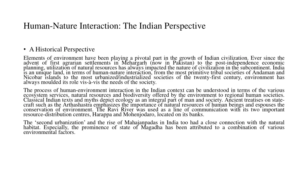 human nature interaction the indian perspective