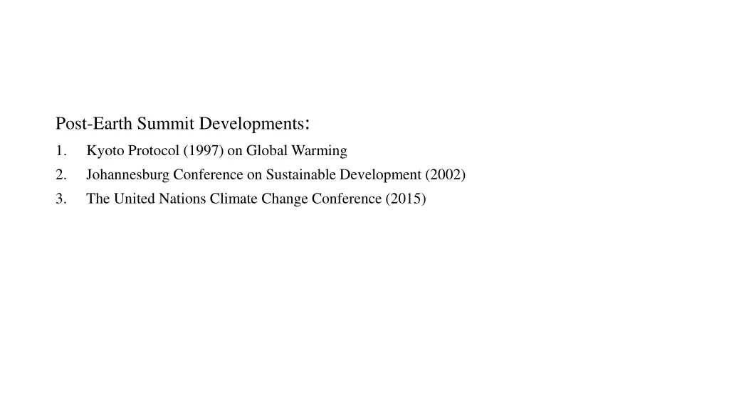 post earth summit developments 1 kyoto protocol