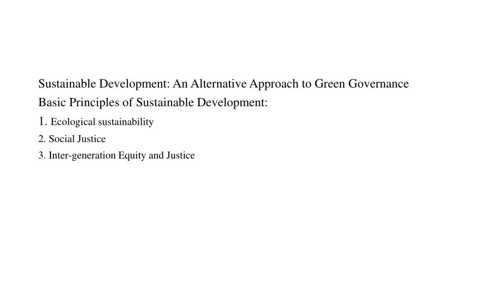 sustainable development an alternative approach