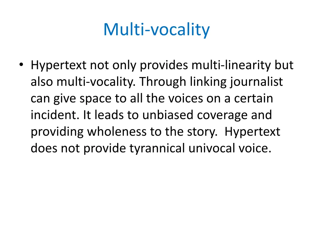 multi vocality