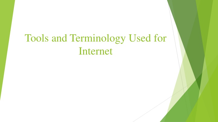 tools and terminology used for internet