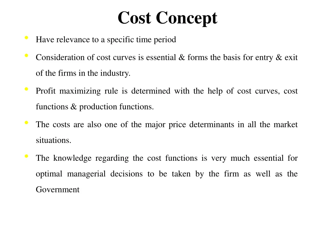 cost concept