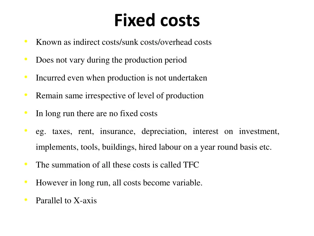 fixed costs