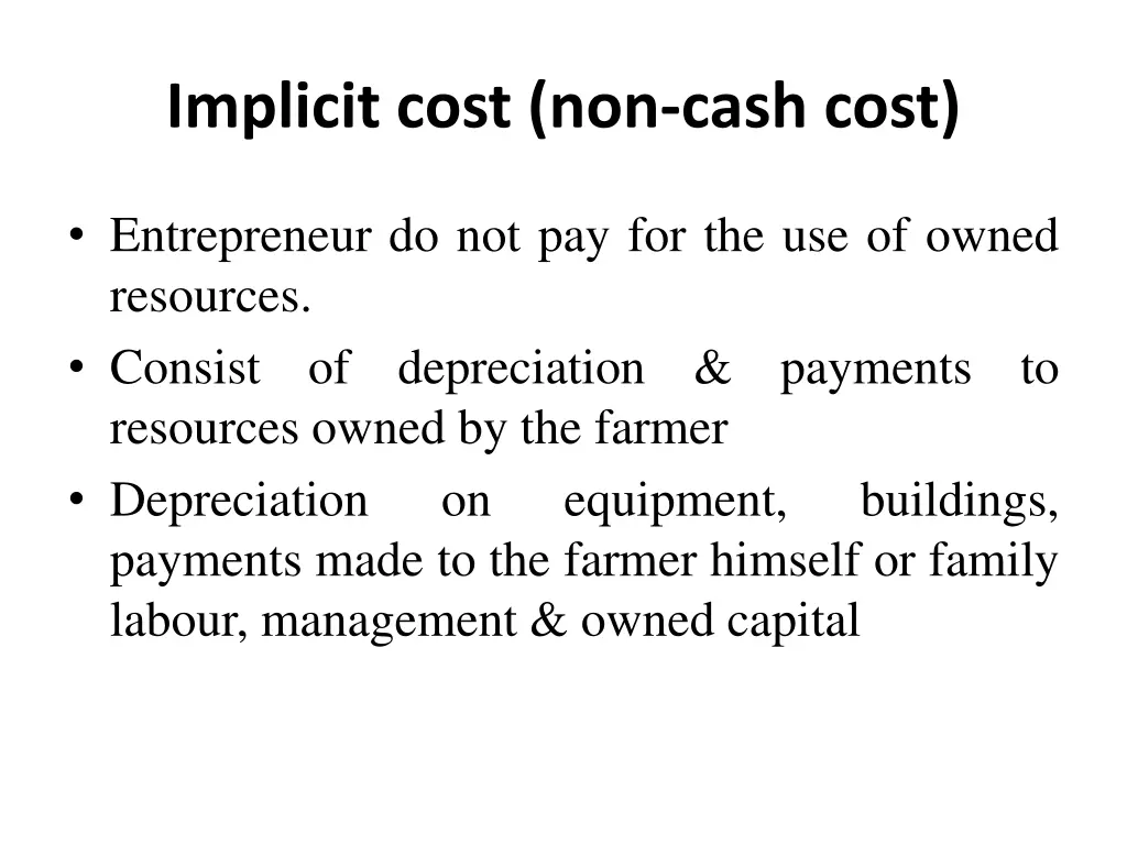 implicit cost non cash cost