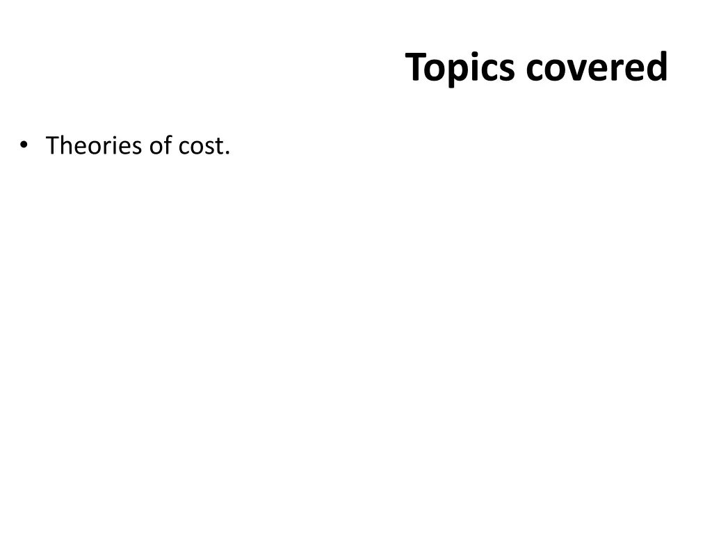 topics covered