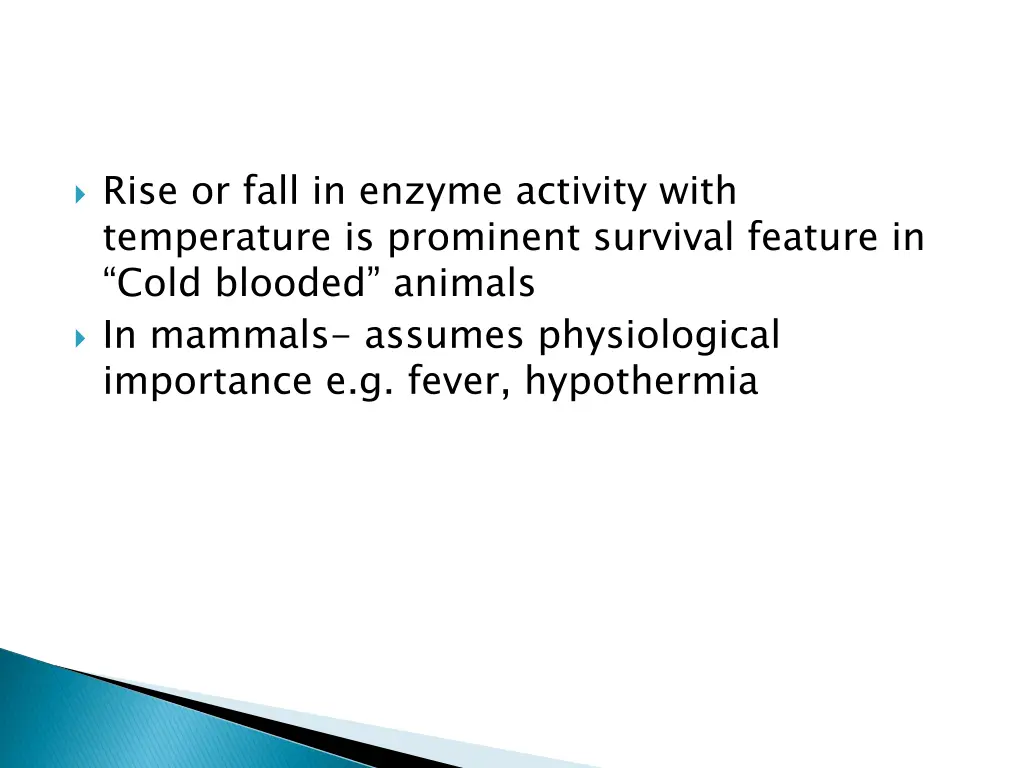 rise or fall in enzyme activity with temperature