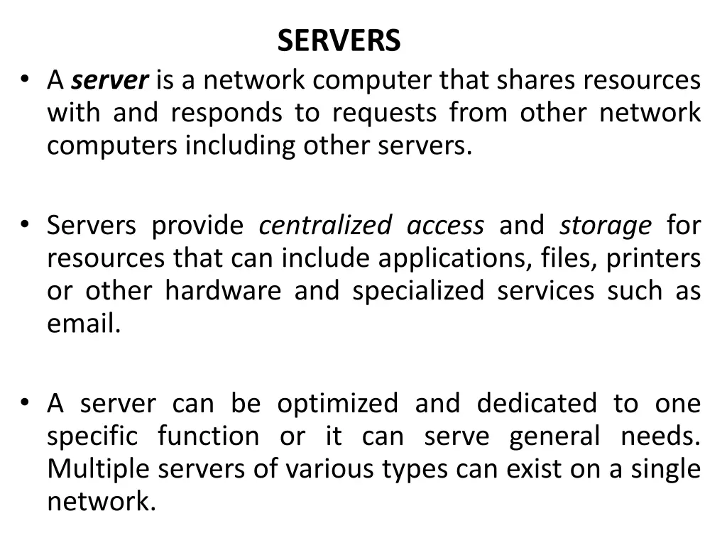 servers