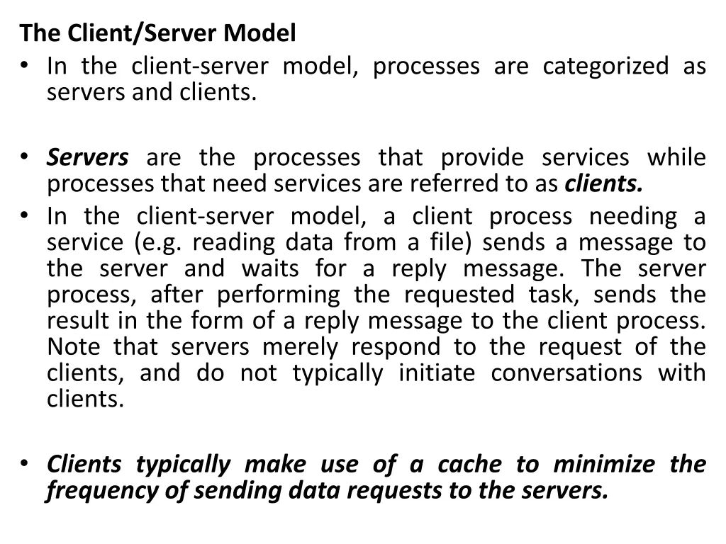 the client server model in the client server