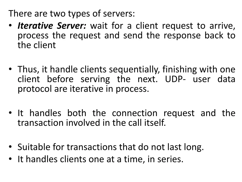 there are two types of servers iterative server