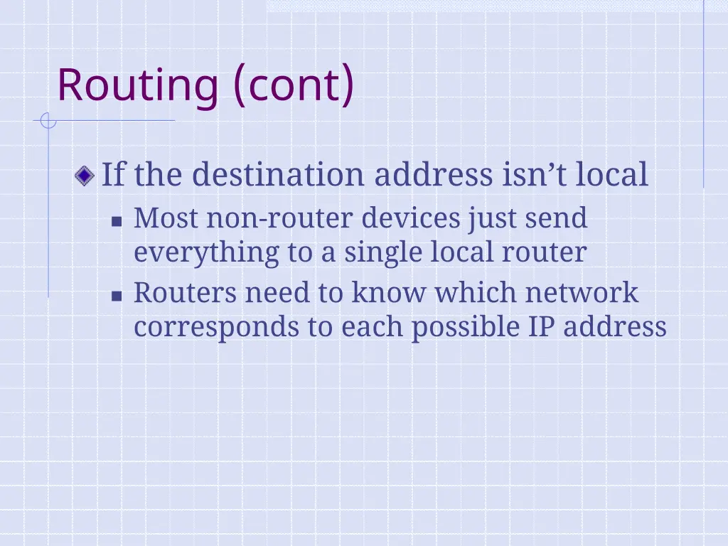 routing cont