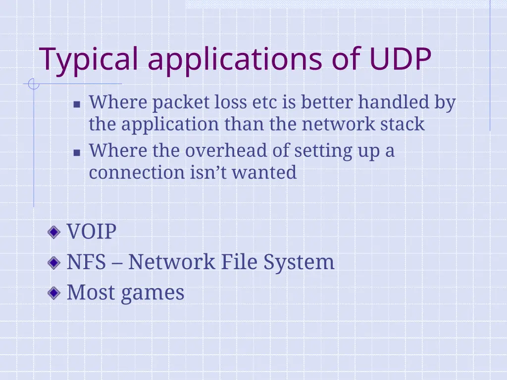 typical applications of udp