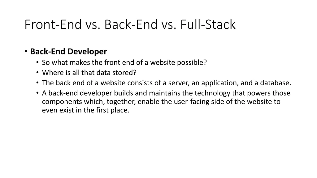 front end vs back end vs full stack 1