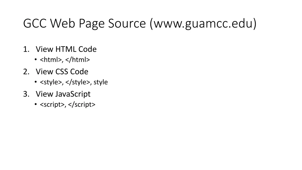 gcc web page source www guamcc edu