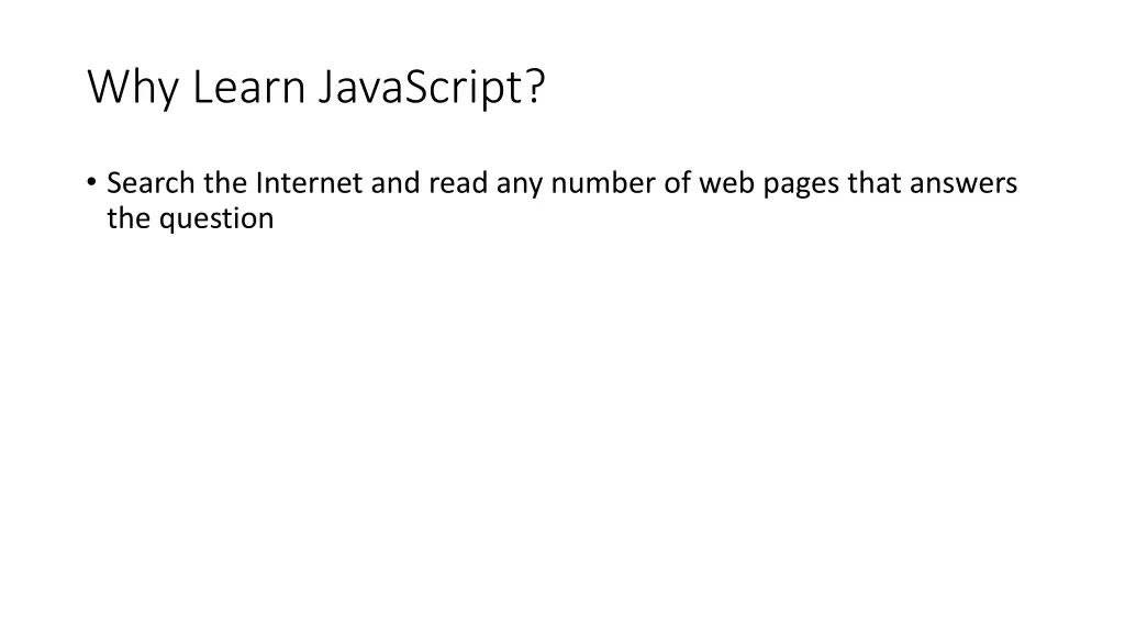 why learn javascript