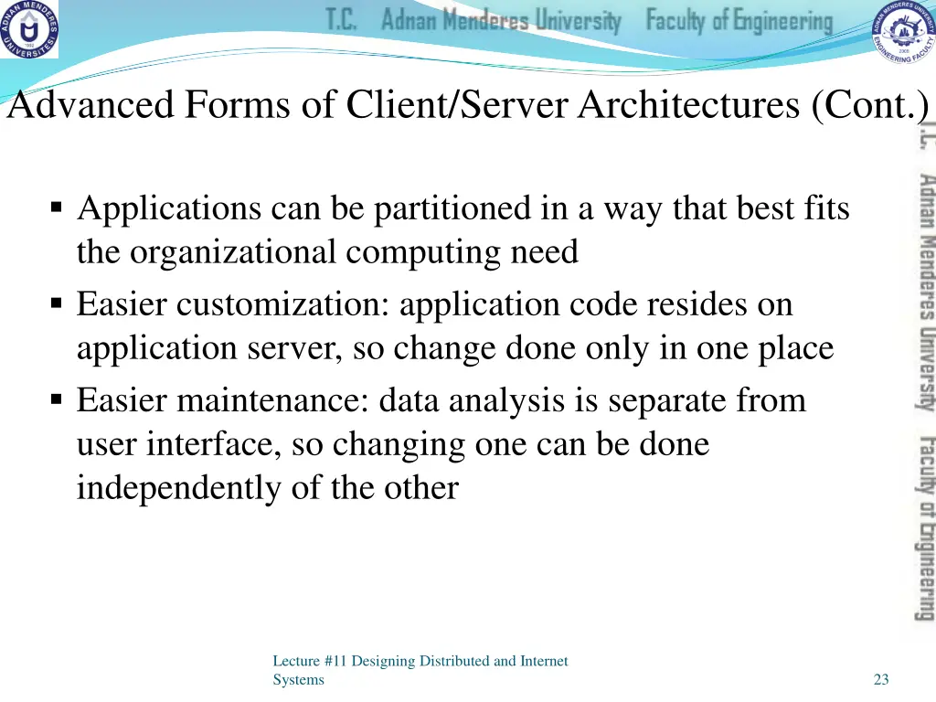 advanced forms of client server architectures cont 2