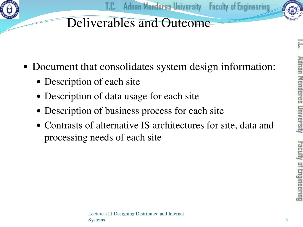 deliverables and outcome