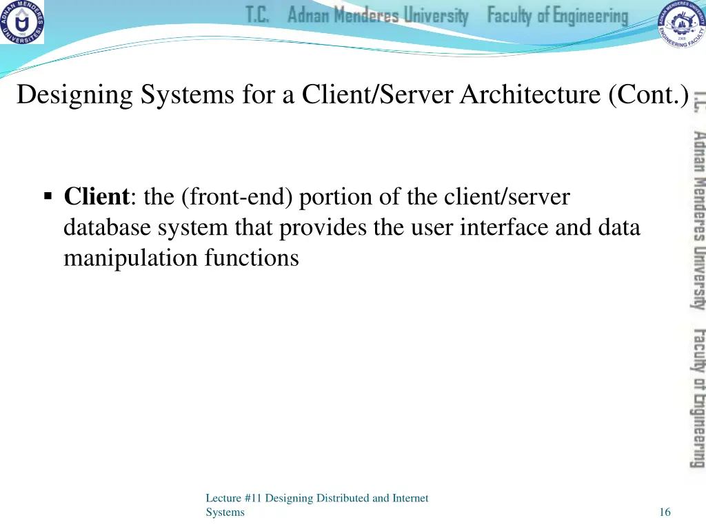 designing systems for a client server 1