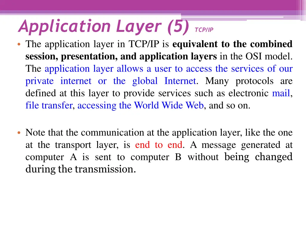 application layer 5 tcp ip