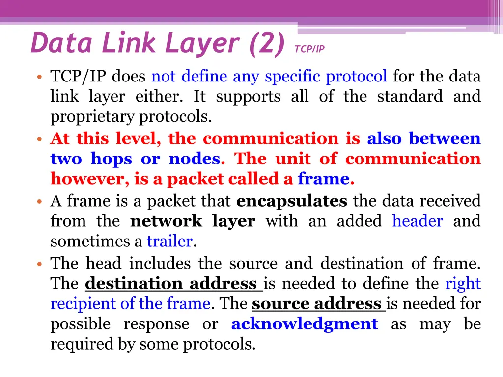 data link layer 2 tcp ip