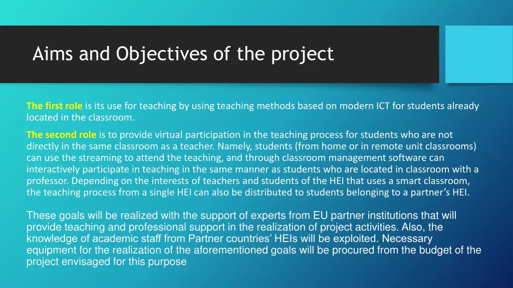 aims and objectives of the project 2