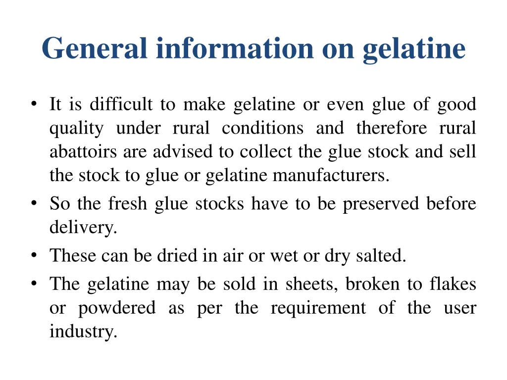 general information on gelatine