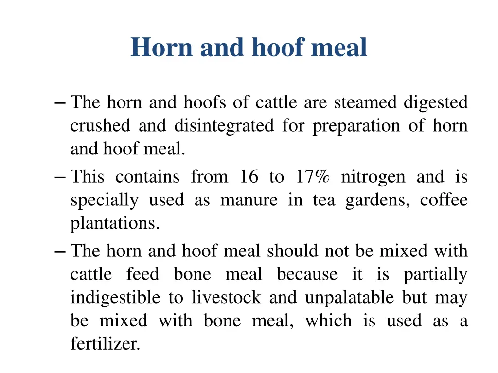 horn and hoof meal