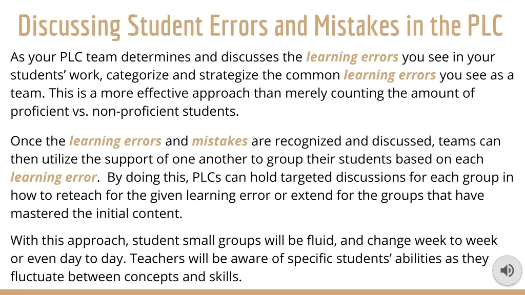 discussing student errors and mistakes