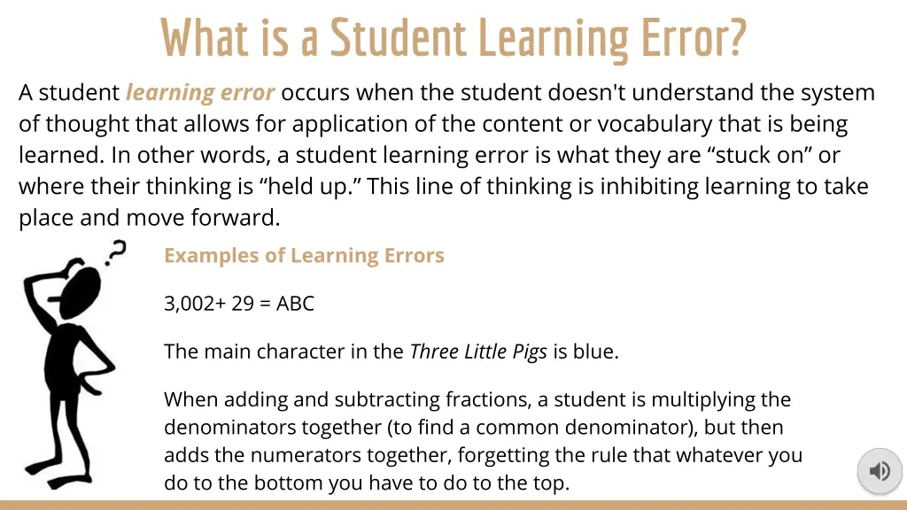 what is a student learning error a student