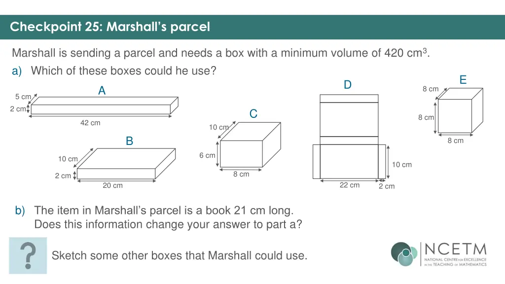 checkpoint 25 marshall s parcel