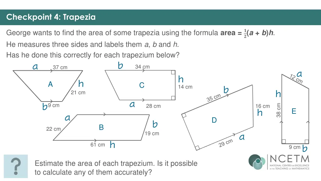 checkpoint 4 trapezia