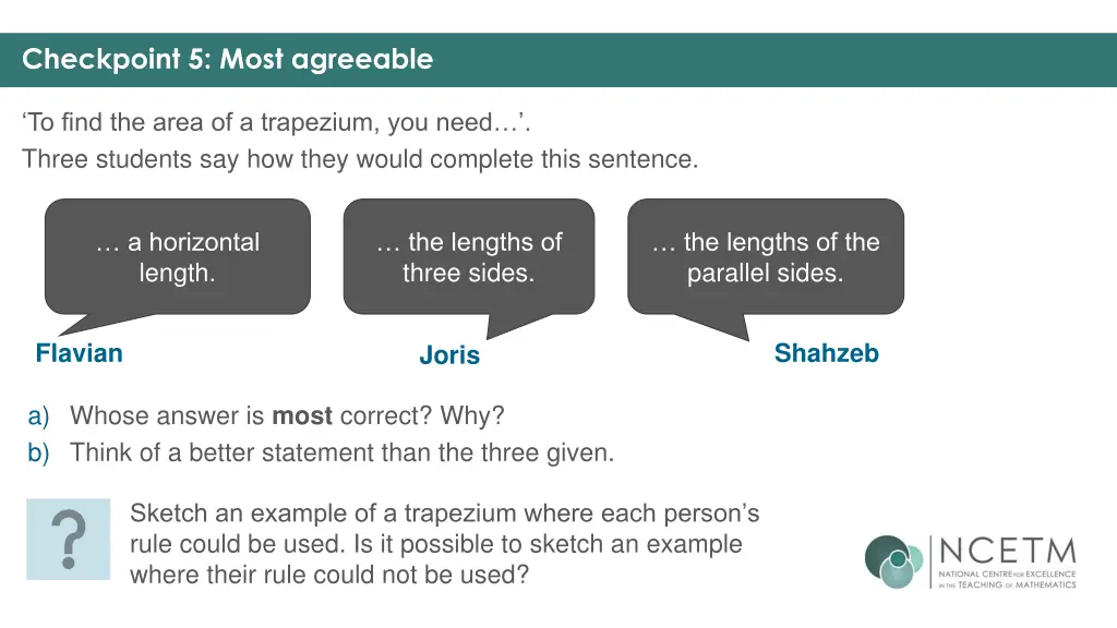 checkpoint 5 most agreeable