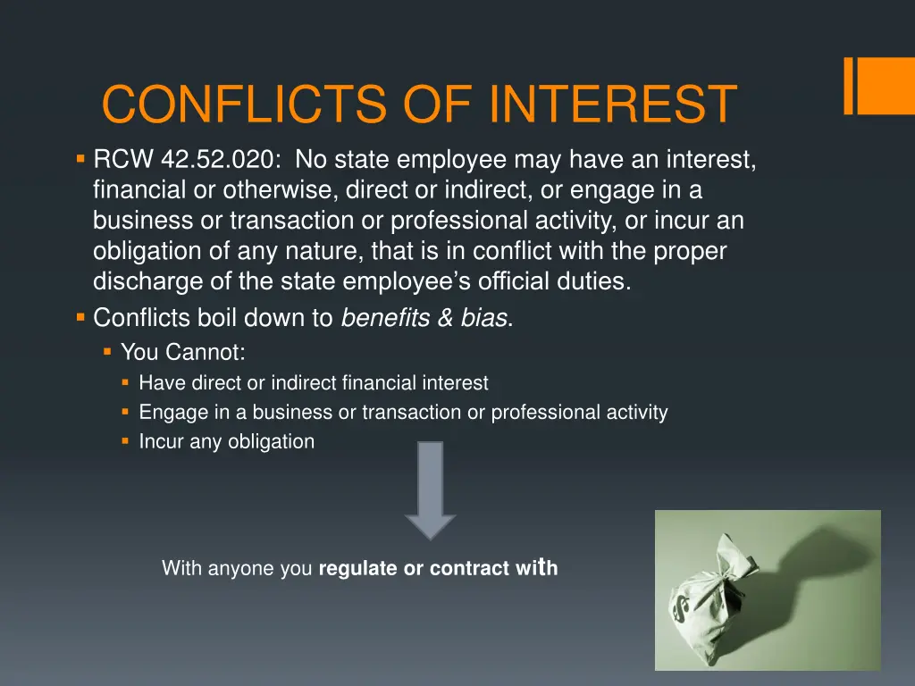 conflicts of interest rcw 42 52 020 no state