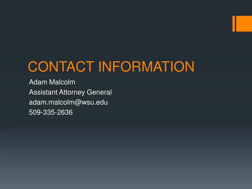 contact information adam malcolm assistant