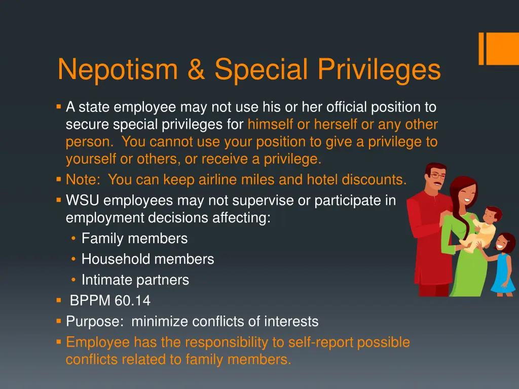 nepotism special privileges