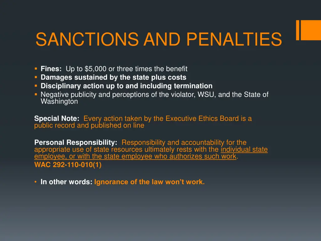 sanctions and penalties