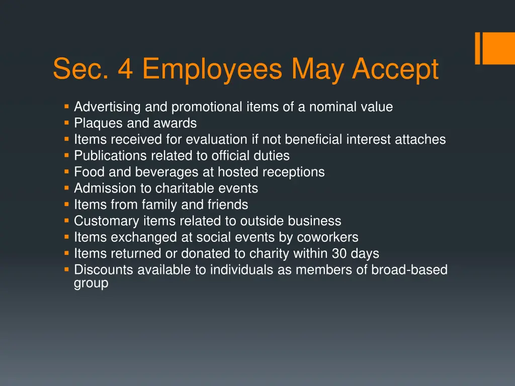 sec 4 employees may accept