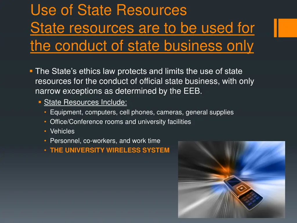 use of state resources state resources