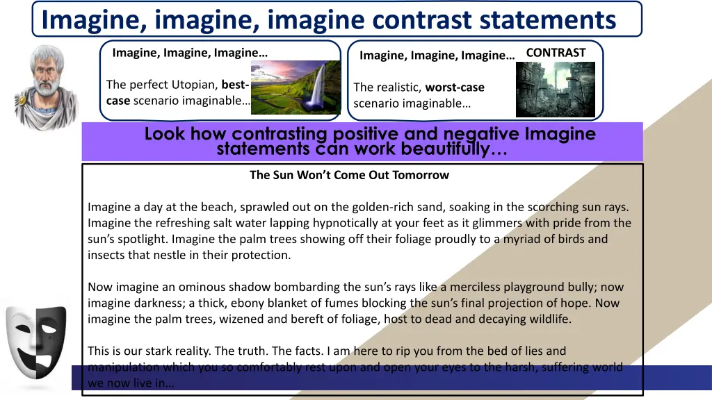 imagine imagine imagine contrast statements