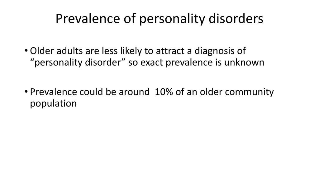 prevalence of personality disorders