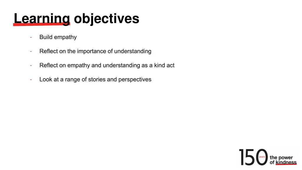 learning objectives