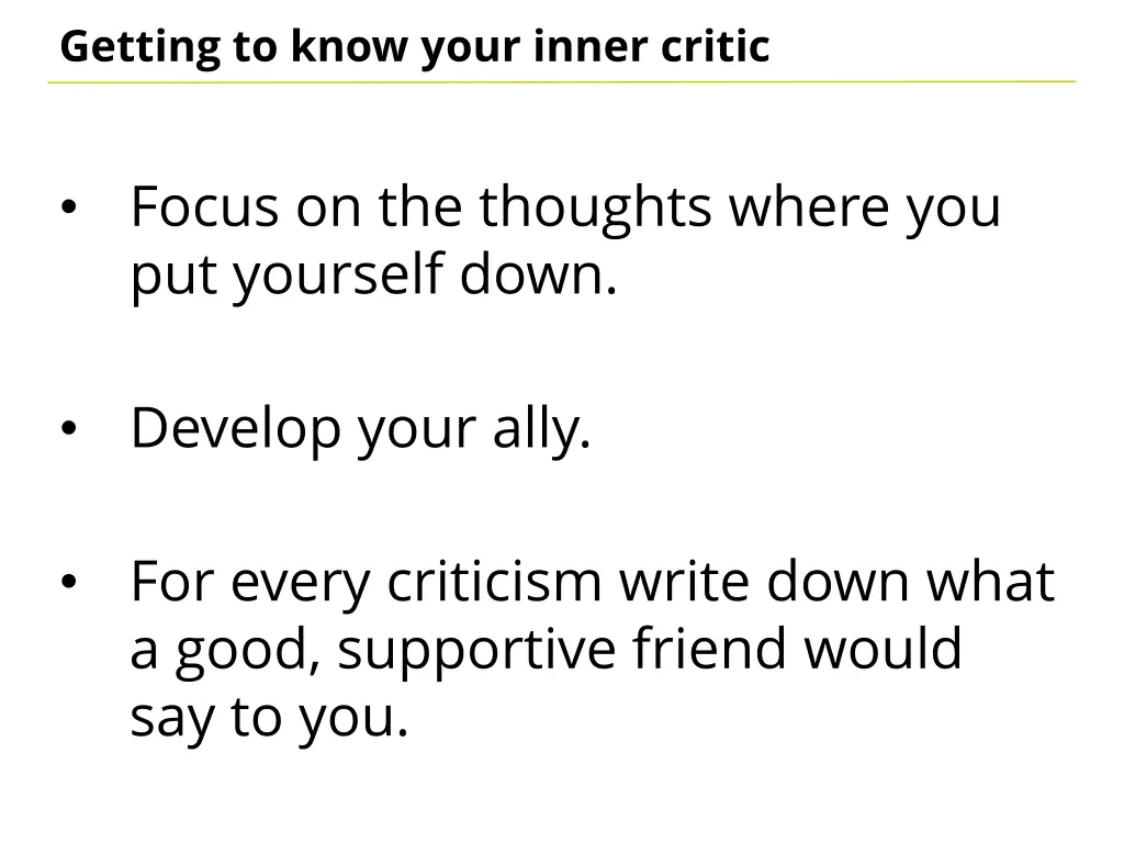 getting to know your inner critic