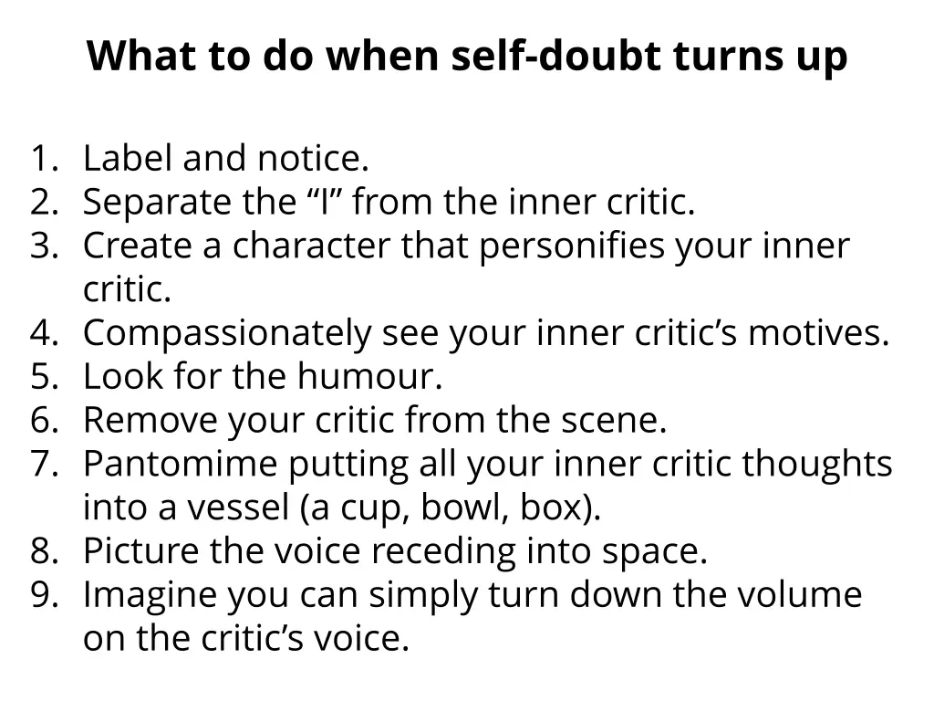 what to do when self doubt turns up